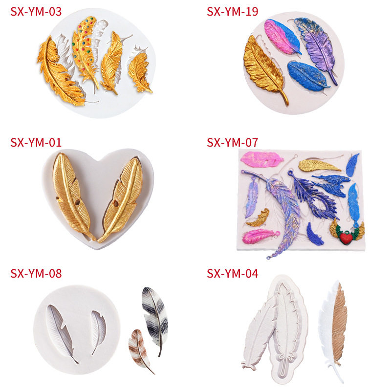 欧式羽毛纹路硅胶模具蛋糕装饰