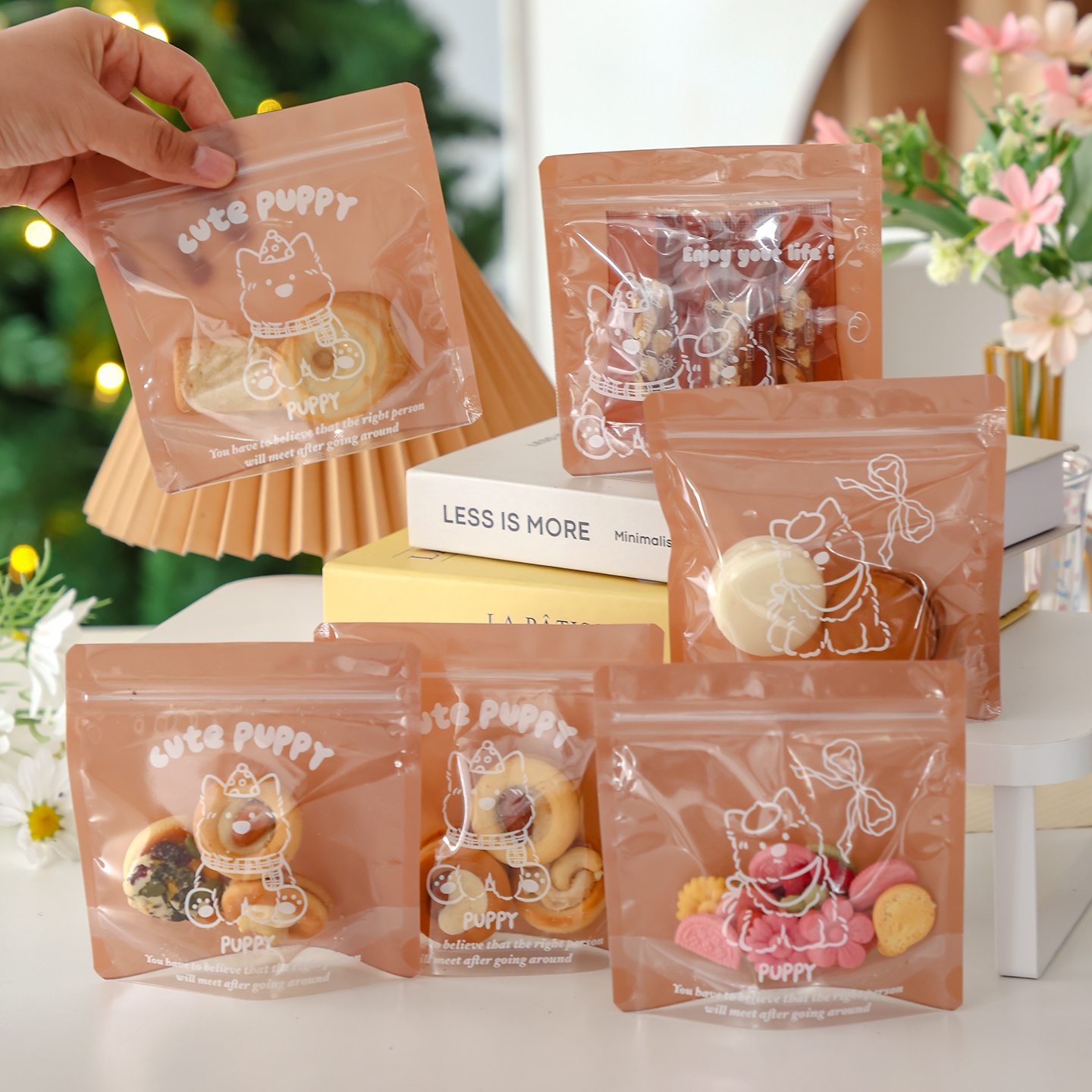 圣诞幼儿园饼干包装袋卡通食品密封袋自封袋透明拉链袋零食分装袋