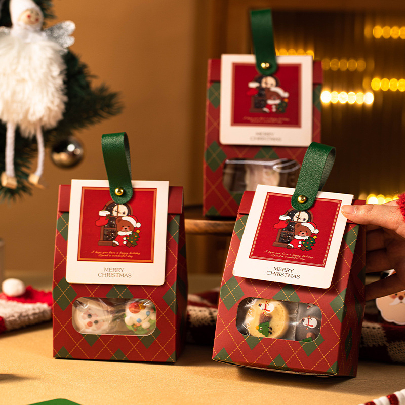 圣诞节曲奇奶酥饼干包装袋糖果盒袋子太妃雪花酥甜品自封纸牛轧糖