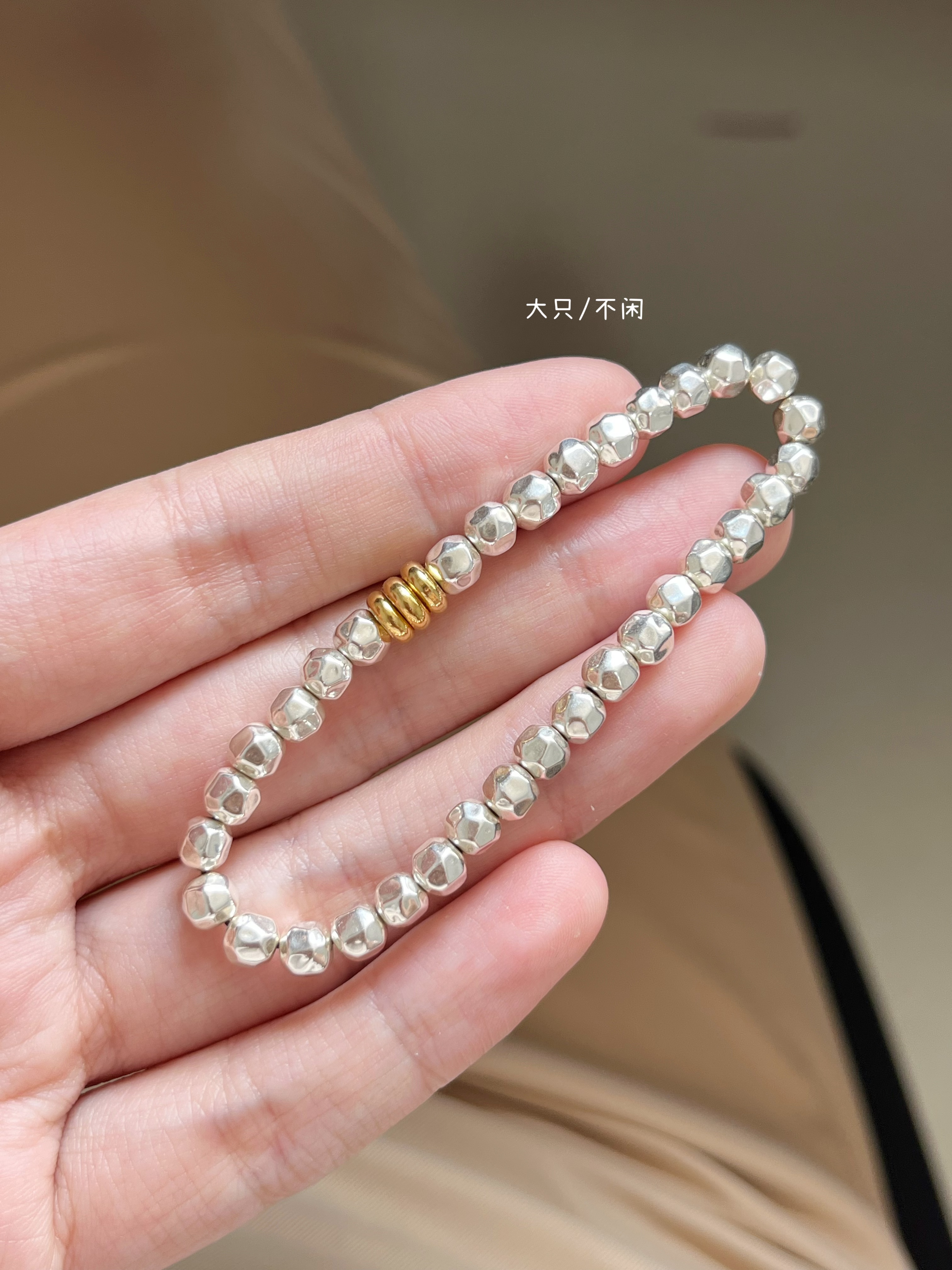 纯银纯银陨石银珠原创文玩银珠