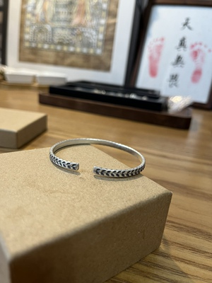 泰国纯银手镯麦穗清迈