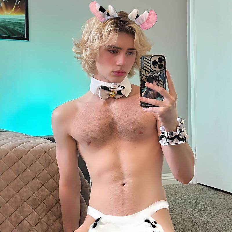 可爱奶牛头箍性感男士女士发饰cosplay道具饰品网红直播套装潮流