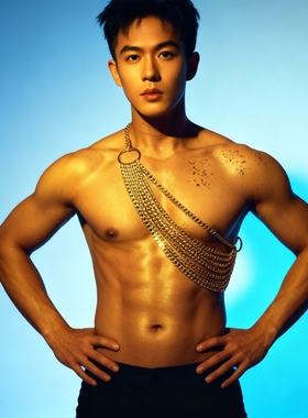 欧美多层粗链条胸链时尚高级感流苏身体链百搭腰链夜店酒吧ins潮