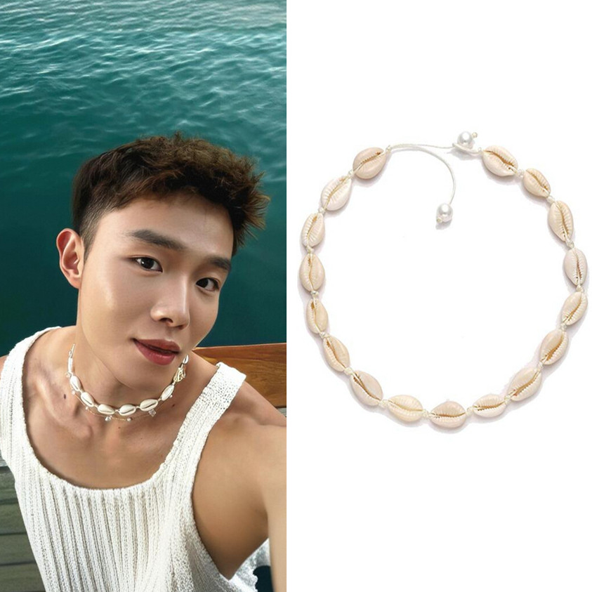 小众贝壳纯手工编织项链珍珠扣时尚创意锁骨链颈链项圈男士度假潮,饰品/流行首饰/时尚饰品新,项链,淘宝优惠券,粉丝福利购,淘宝优惠卷