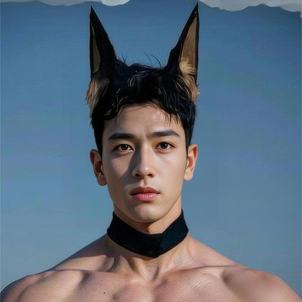 手作毛绒头饰漫展cosplay狗耳朵道具仿真兽耳发饰杜宾犬耳发箍潮