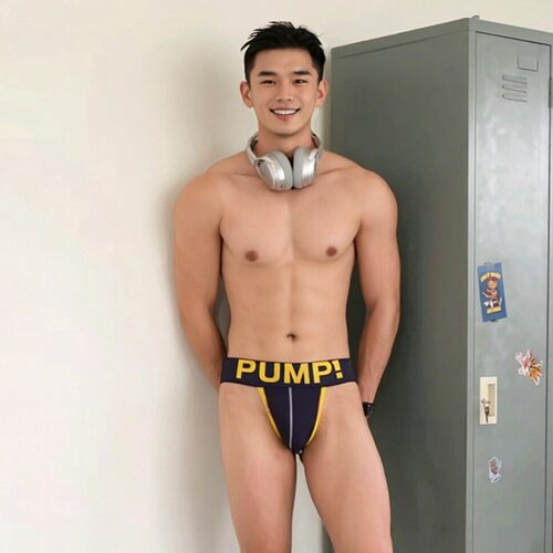 PUMP内裤低腰性感囊袋男士纯棉提臀双丁字裤透气欧美青年运动T裤