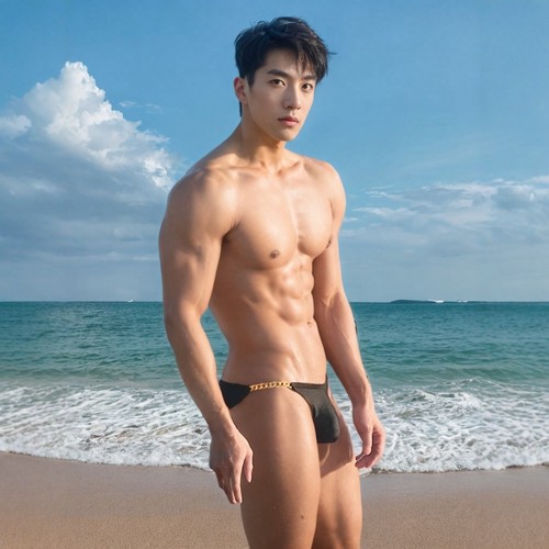 金属链条男士高叉三角裤