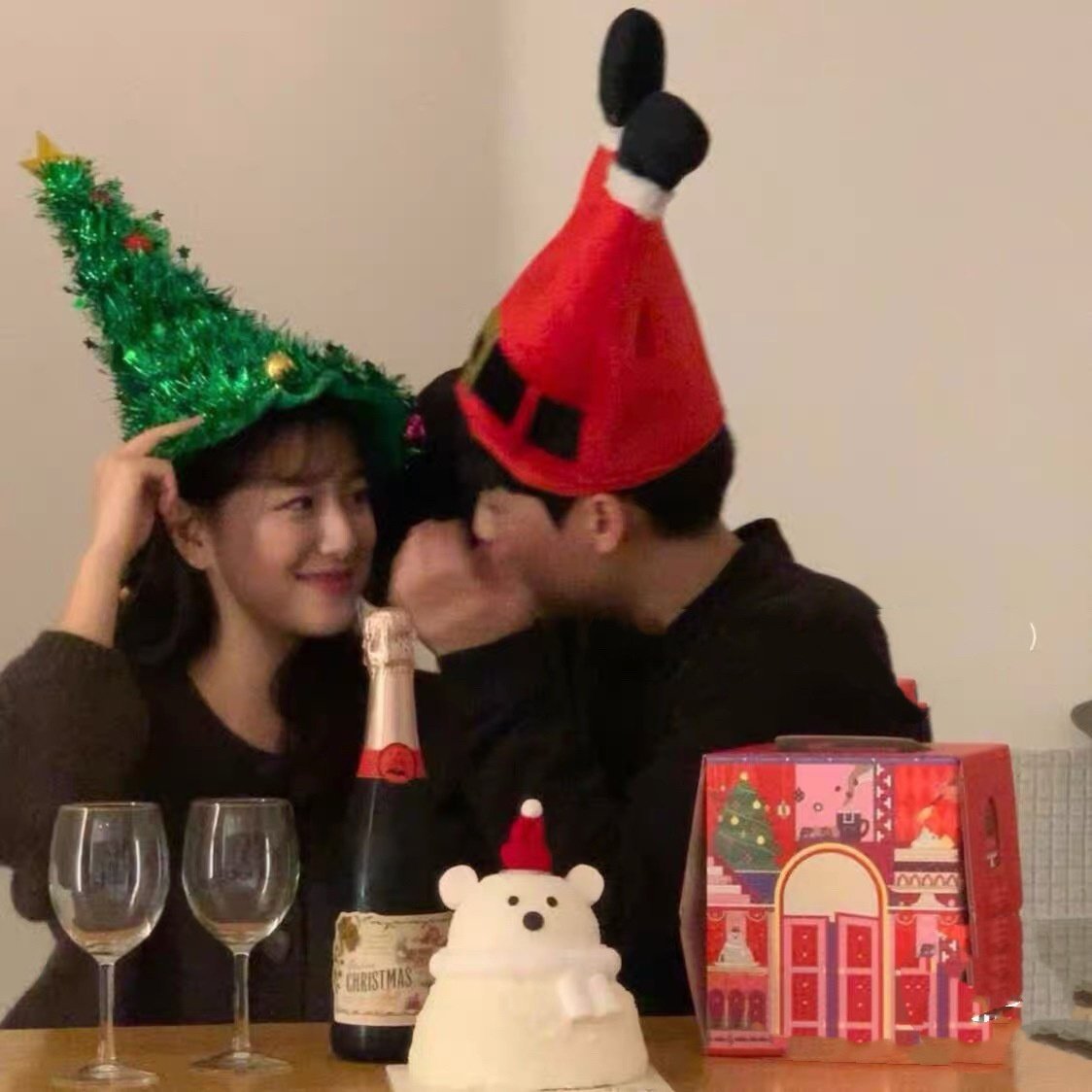 韩国圣诞帽卡通圣诞老人礼物袋子女生拍照道具裤子帽子情侣拍照