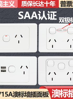 118型SAA澳标暗装墙插面板澳大利亚新西兰阿根廷开关双极电源插座
