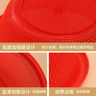 圆形大号洗菜篮加厚塑料镂空沥水篮饭店厨房蔬菜收纳篮沥水筛