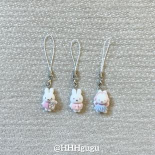 冬系毛茸茸卡通挂件米菲兔手机链包包相机挂饰通用门扣百搭挂件