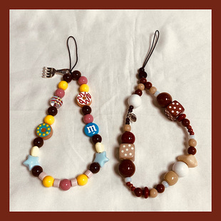 链ins可爱甜甜圈壳挂绳ccd相机挂件手工串珠防丢绳