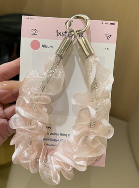 ins韩系钻钻网纱手腕绳小众时髦配饰新款挂绳百搭个性创意新款女