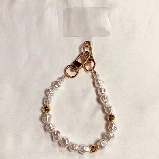 链挂绳短款高端手链异形珍珠手提链水晶珠子串珠挂件包包挂件