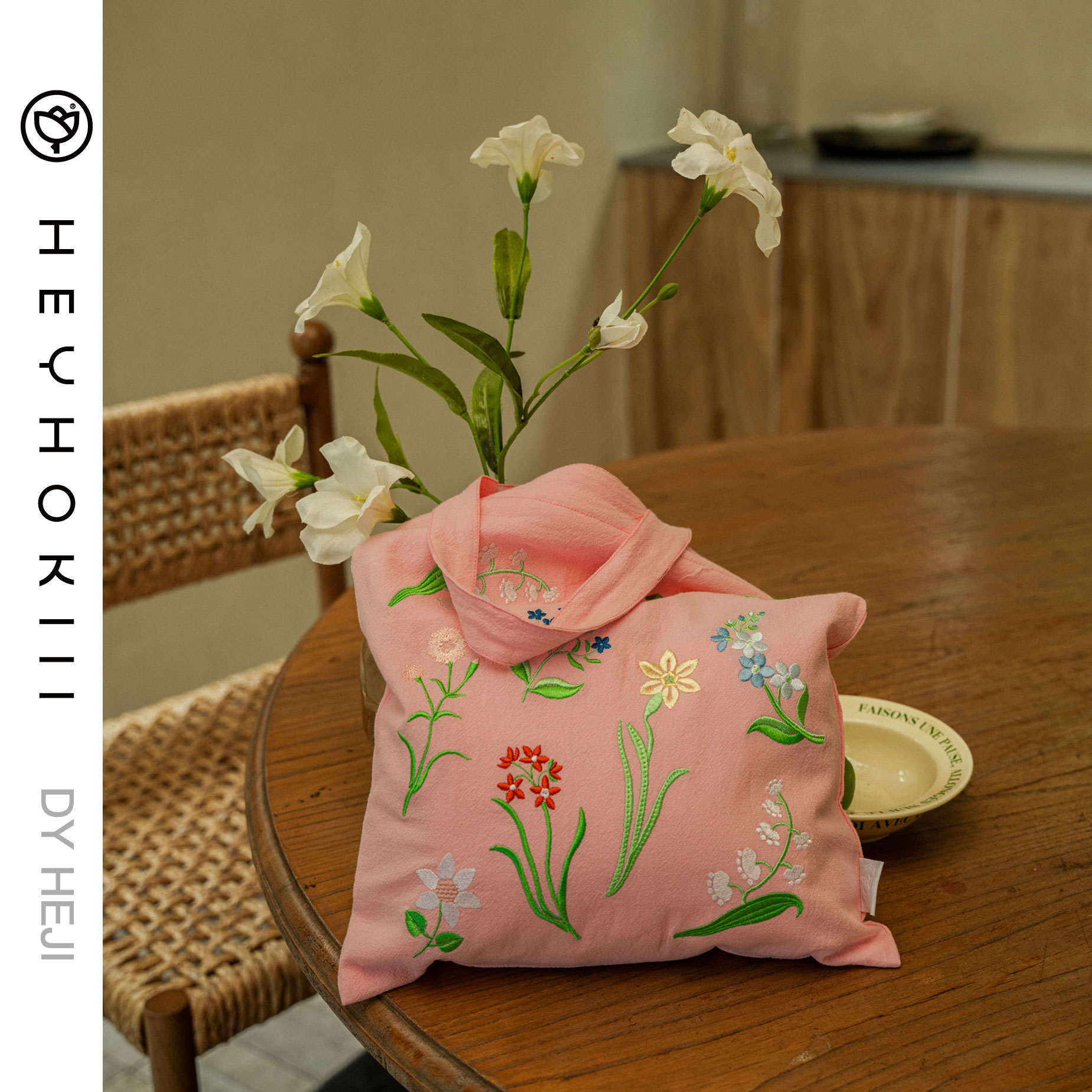 HEYHOKIII刺绣花朵帆布包