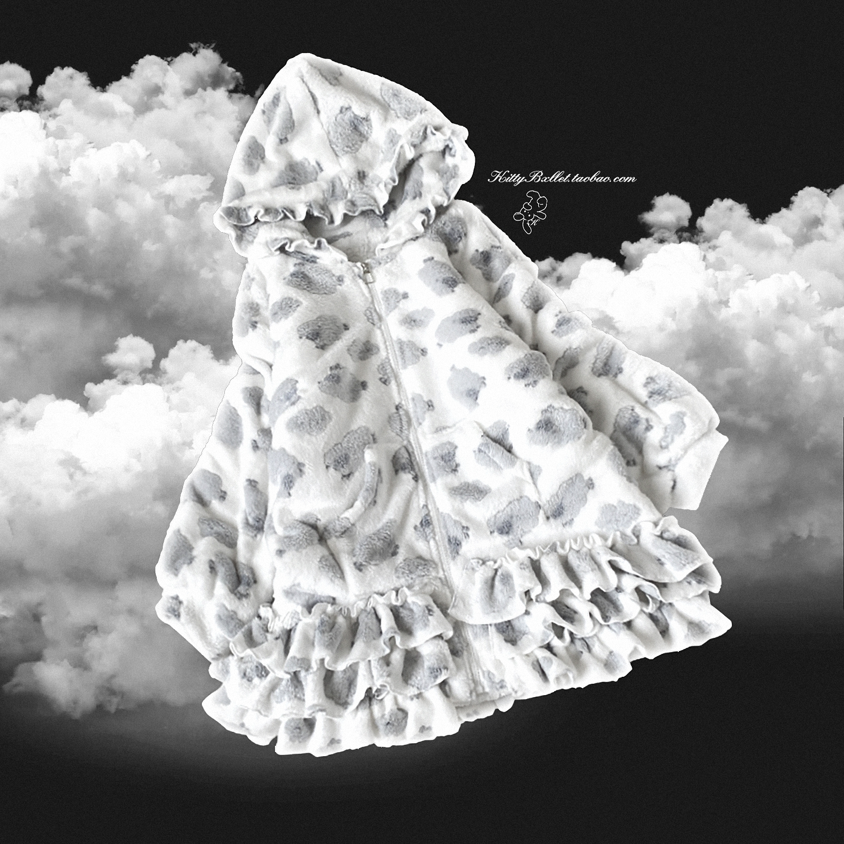 KittyBxllet原创【梦核羊崽】毛绒绒裙摆边假两件外套