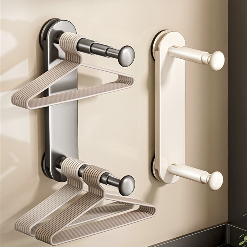 新款吸盘阳台衣架收纳神器