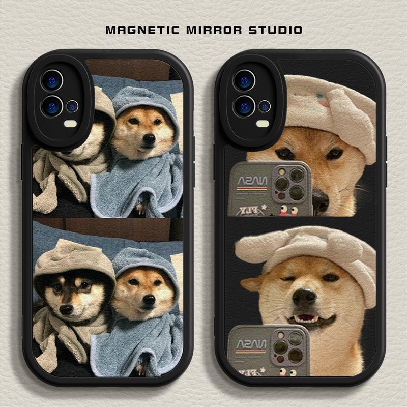 高档适用vivox100pro手机壳k11狗狗opporeno12柴犬新款iqooz9find