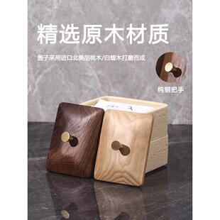 牙签牙线二合一收纳盒2026新款洞石牙签盒高颜值二合一棉签牙线收