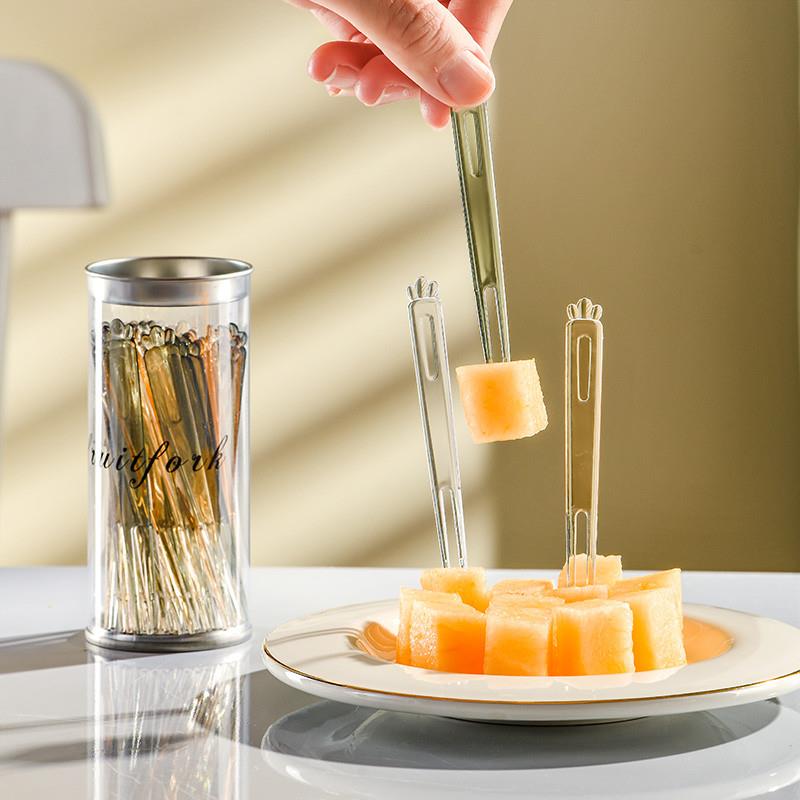 食品级一次性水果叉轻奢高
