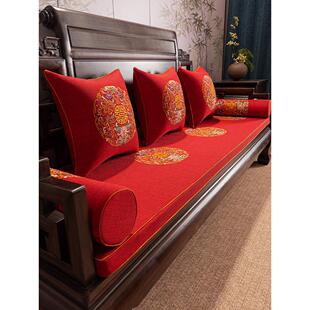 实木沙发专用坐垫新中式红木沙发坐垫实木罗汉床专用垫子海绵加硬