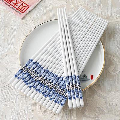 食品级摔不断的陶瓷筷子家用抗菌防霉第一名景德镇骨瓷高档纯白餐