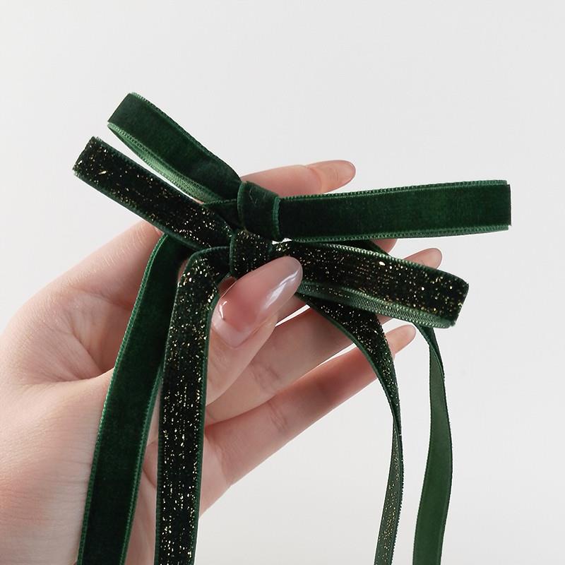 圣诞树装饰小配件墨绿色绒