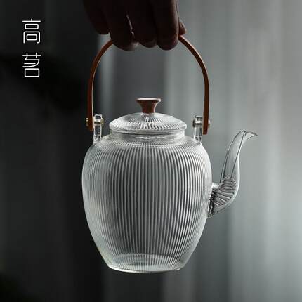 日式提梁壶电陶炉专用玻璃烧水壶耐高温煮茶壶茶具大容量泡茶壶