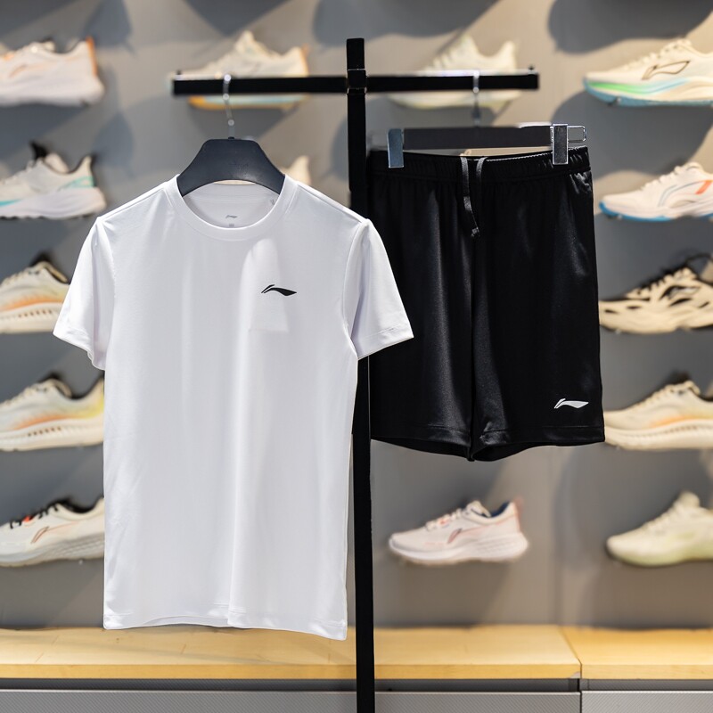 李宁运动套装2026夏季男童短袖短裤中大童透气薄款足球服YATW086