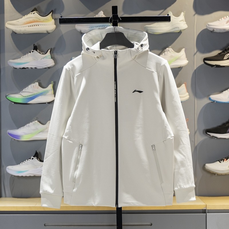 李宁男子外套2025冬季新款健身系列加绒保暖针织连帽卫衣AWDV975