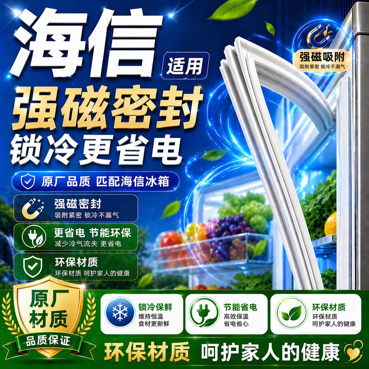 海信冰箱门密封条门胶条原装通用磁条冰柜密封圈配件原厂磁性图片