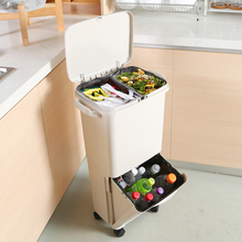 “喂，你什么垃圾”：98元包邮 kinbata 干湿分类厨房垃圾桶38升