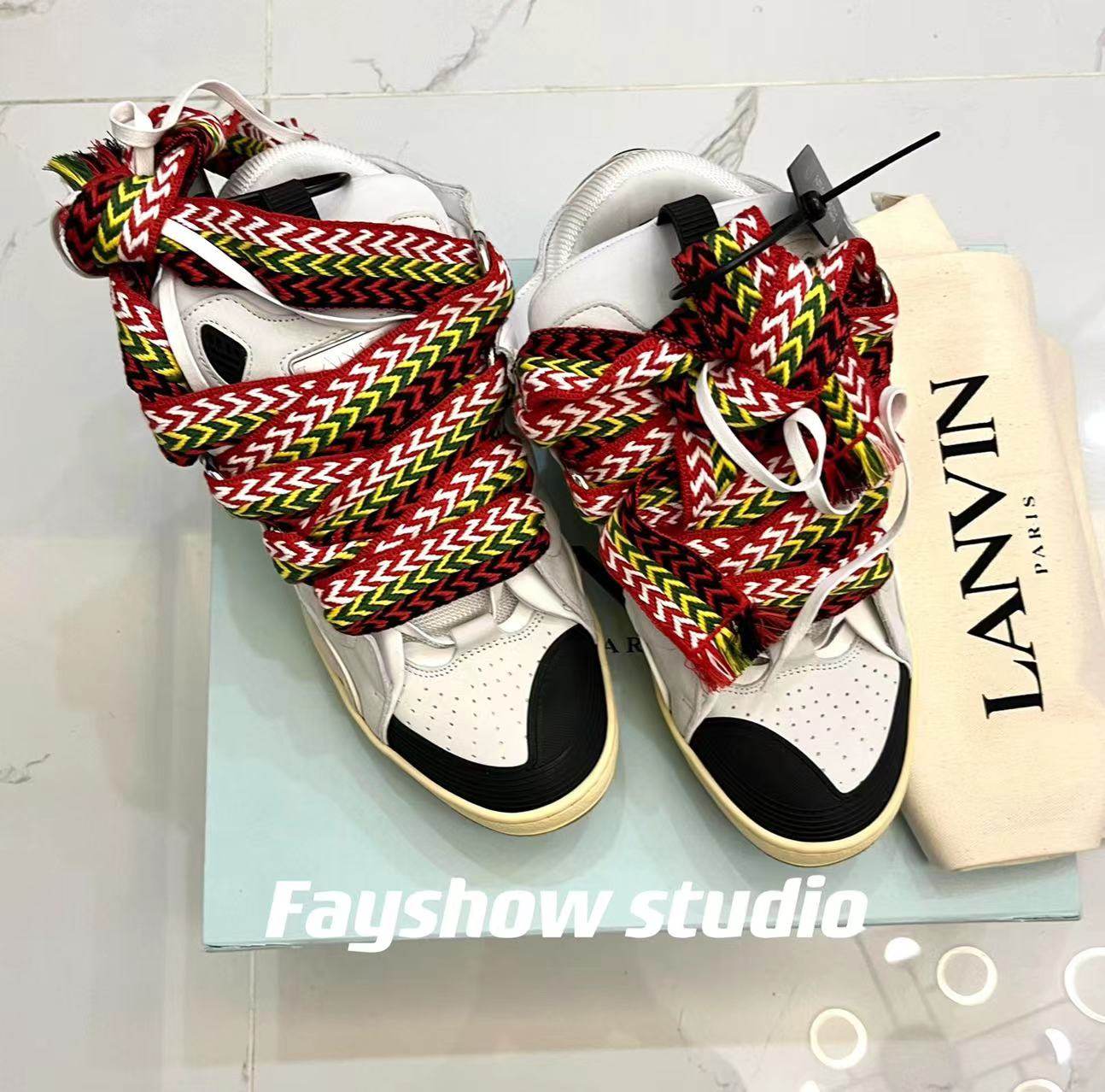 lanvin浪凡 面包鞋curb范丞丞同款彩色涂鸦厚底滑板运动鞋休闲鞋