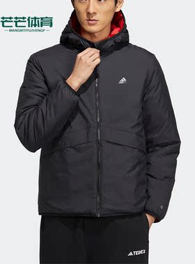 Adidas/阿迪达斯正品冬季新款男子保暖双面穿连帽棉服HY7219