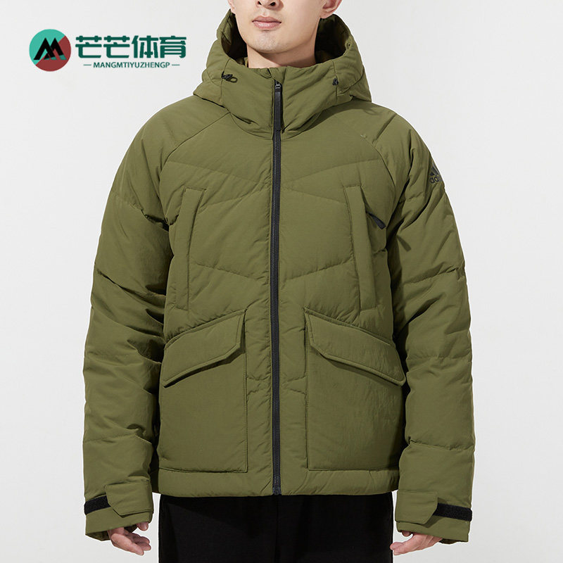 阿迪达斯男运动连帽羽绒服外套