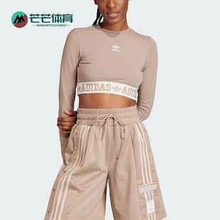 短款 Adidas 阿迪达斯正品 三叶草女子时尚 T恤IS5267 休闲长袖