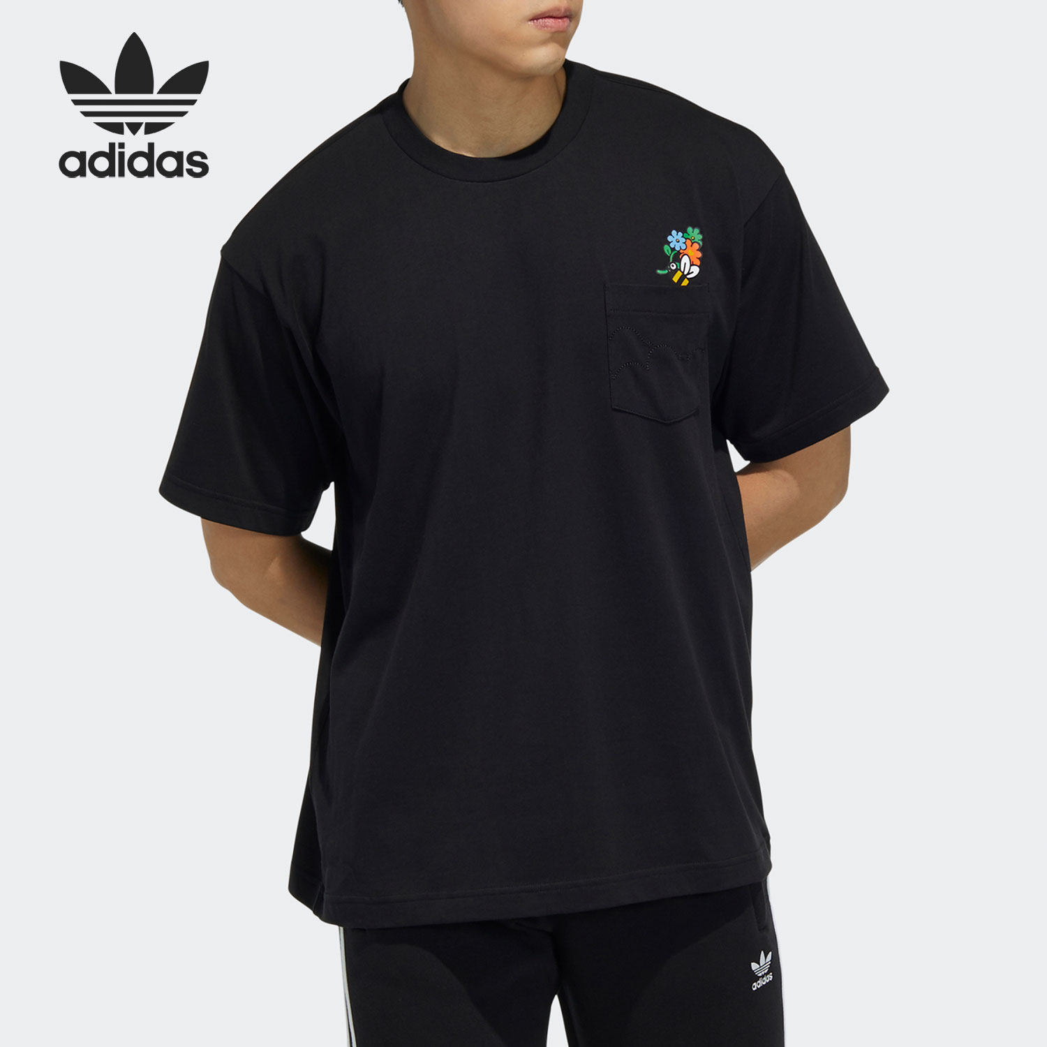 Adidas/阿迪达斯正品新款三叶草男子小蜜蜂短袖运动T恤HB6859