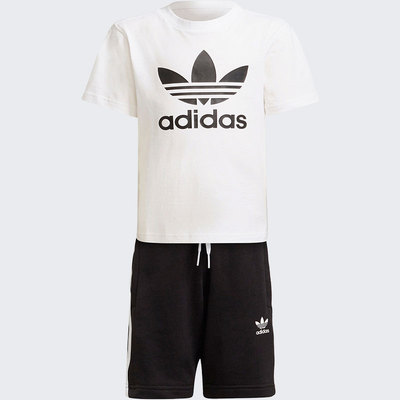 Adidas/阿迪达斯正品三叶草新款小童男女运动短袖套装H25274
