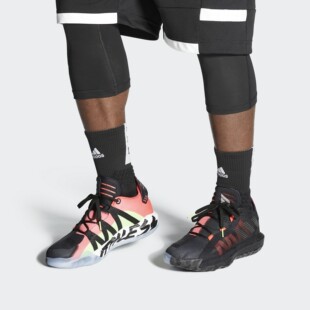 6利拉德6黑白红鸳鸯男篮球鞋 Dame EF9875 阿迪达斯新款 Adidas