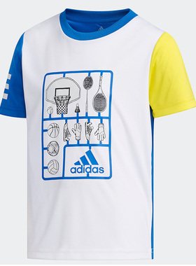 Adidas/阿迪达斯正品男小童LB SS CL TEE1休闲短袖T恤DW4100