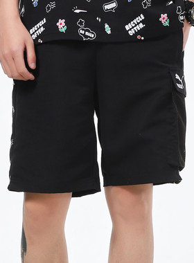 Puma/彪马正品 夏季新款黑色运动裤休闲串标短裤532038-01