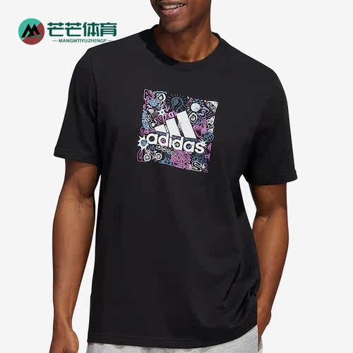 阿迪达斯男子印花短袖T恤
