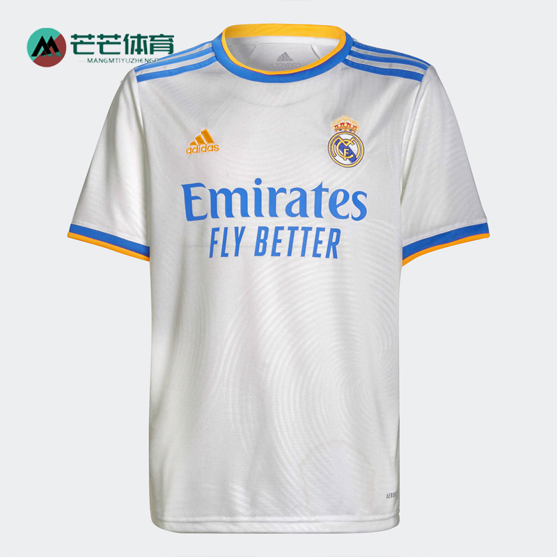 阿迪达斯大童足球运动短袖T恤