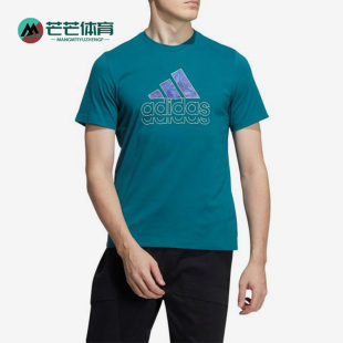 男子运动圆领透气短袖 Adidas 新款 夏季 T恤HE9920 阿迪达斯正品