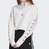 阿迪达斯正品 半拉链运动卫衣 春季 女子短款 FT1821 新款 Adidas