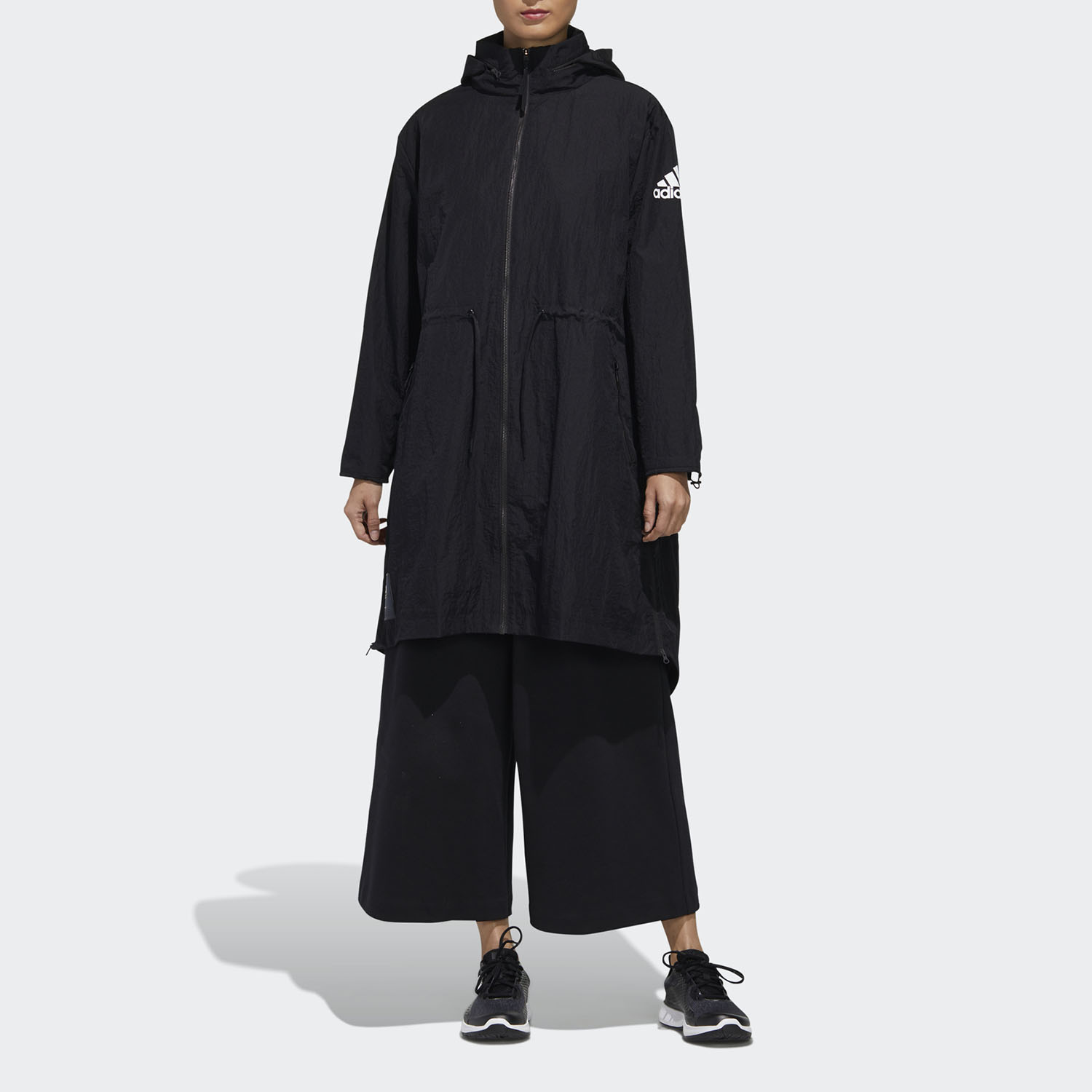 阿迪达斯女子连帽运动风衣外套