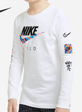 Nike/耐克正品新款 SPORTSWEAR 大童（男孩）长袖T恤DC7643-100