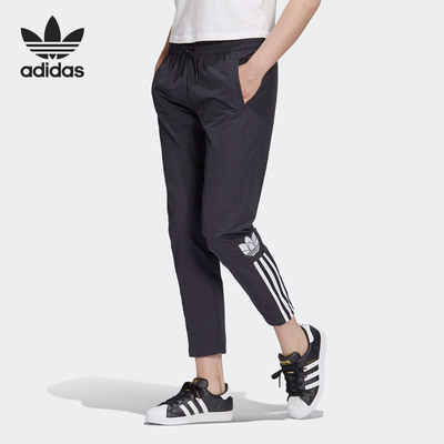 阿迪达斯女梭织薄款休闲运动裤