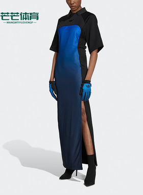 Adidas/阿迪达斯正品三叶草女子运动休闲长款侧开叉连衣裙 HK7240