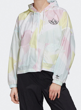 Adidas/阿迪达斯正品 三叶草Graphic WindBr女子运动外套GK3680